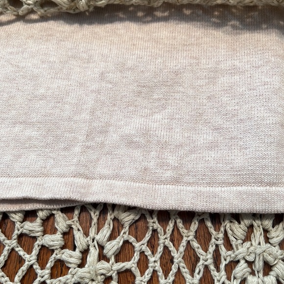 POL Crochet Maxi Skirt With Knit Mini Skirt Lining And Crochet Layer In Tan L - Picture 6 of 8